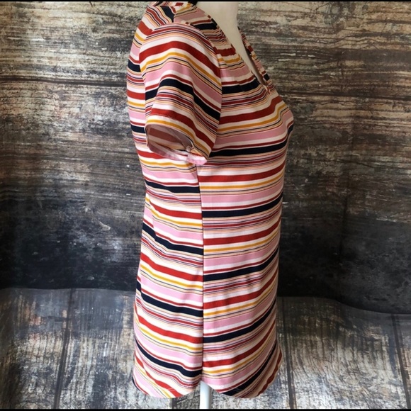 Striped Shirt Sleeve Top - Picture 4 of 7